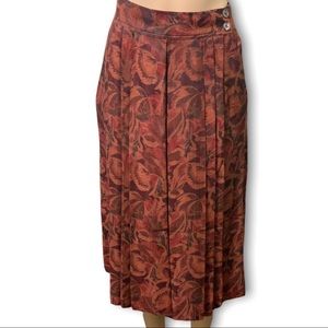 Christian Dior Vintage 80’s Pleated Tapestry Skirt SZ 12 Wool Blend Dry …